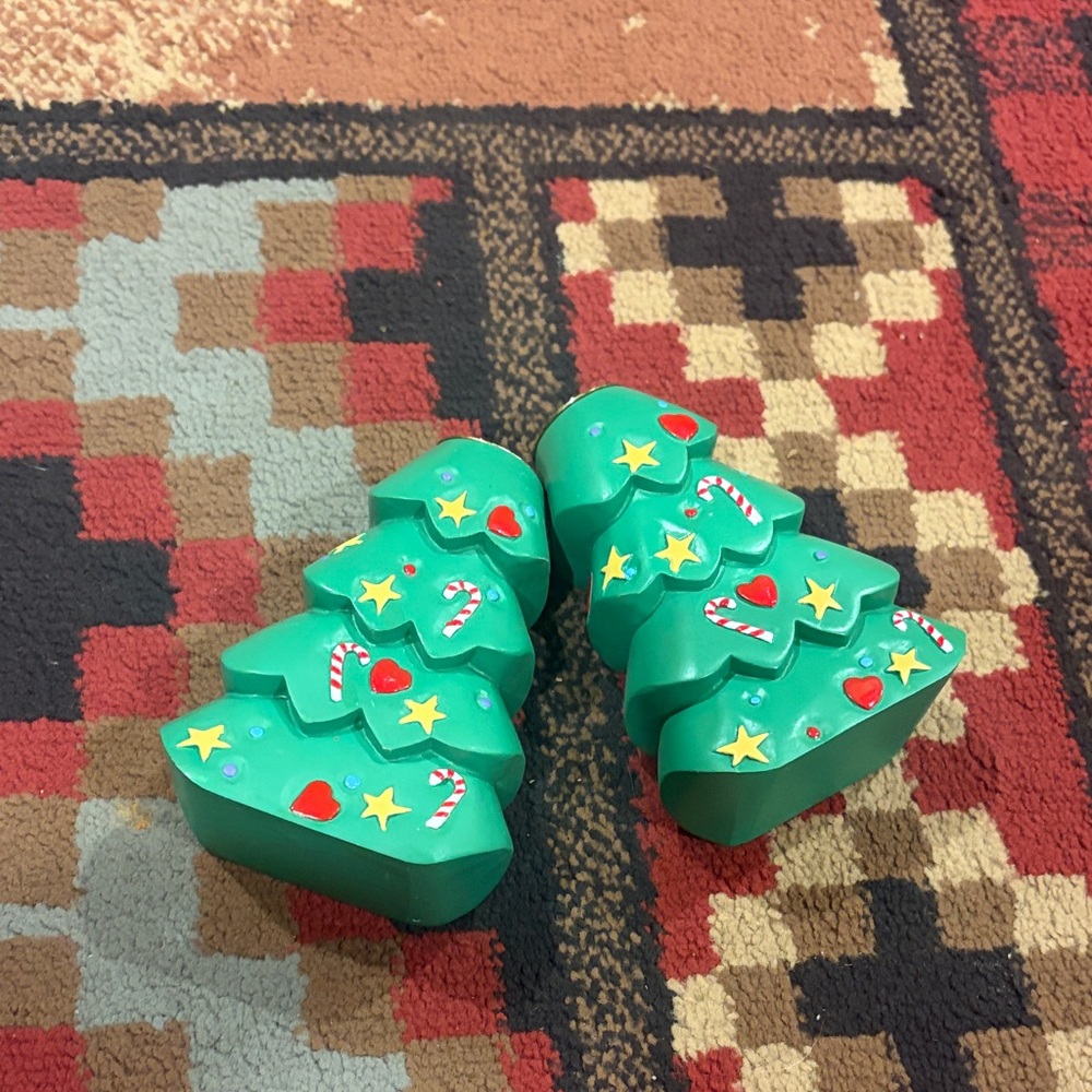 Vintage ceramic Christmas tree candlestick holder
